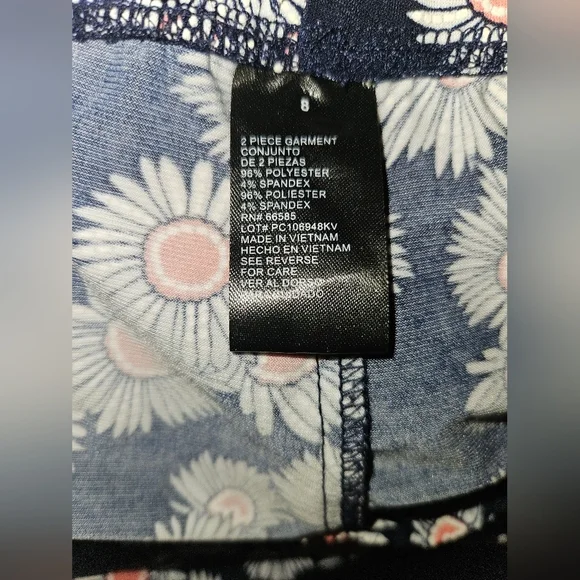 Womans Blue Floral Print Knee Length Skirt Size 8 - Picture 10 of 10